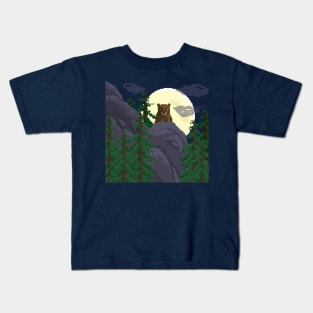 Pixel Art Mountain Lion Kids T-Shirt